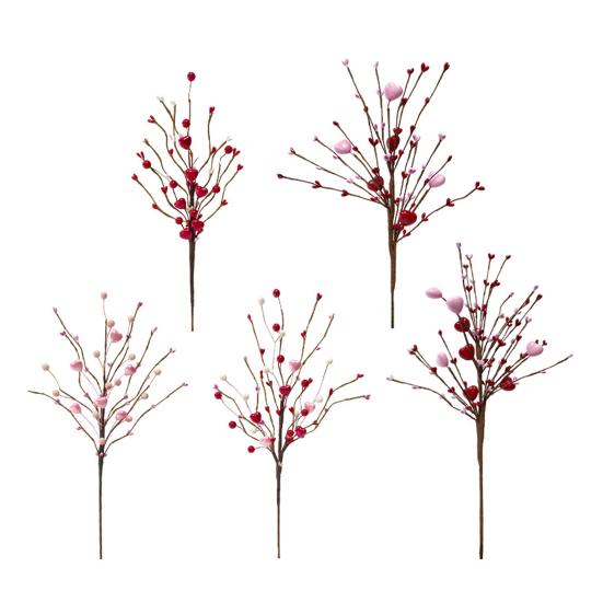 Искусственные стебли ягод, украшение, яркий цвет, реалистичный вид, вечеринка ко Дню святого Валентина, искусственные сердца, цветы, украшения для вечеринки