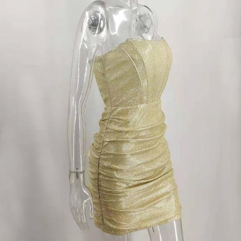 Летние женские платья-футляры на одно плечо без бретелек из рыбьей кости