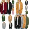 Warm And Chunky Knit Women Cardigan Sleeve Casual Sweater Outwear
