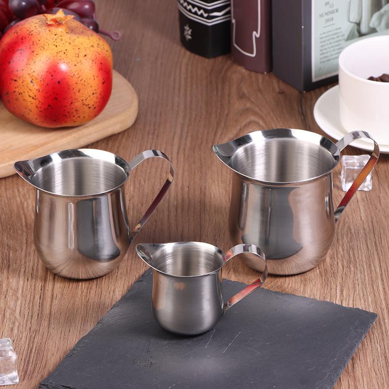Coffee Milk Frothing Pitcher Cup Kitchen Stainless Steel Creamer Pitchers 60-240Ml Measuring Cup With Pouring Spout Coffeeware