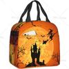 Spider Halloween and Ghost Lunch Bag Insulated Reusable Lunch Box Thermal Cooler Tote Bags Container for Women Work Trip