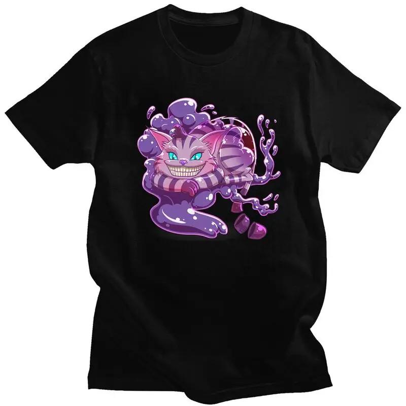 Alice in Wonderland Cheshire Cat T Shirt Short-Sleeve Cotton Tshirts Streetwear T-shirt Designer Tee Slim Fit Clothes