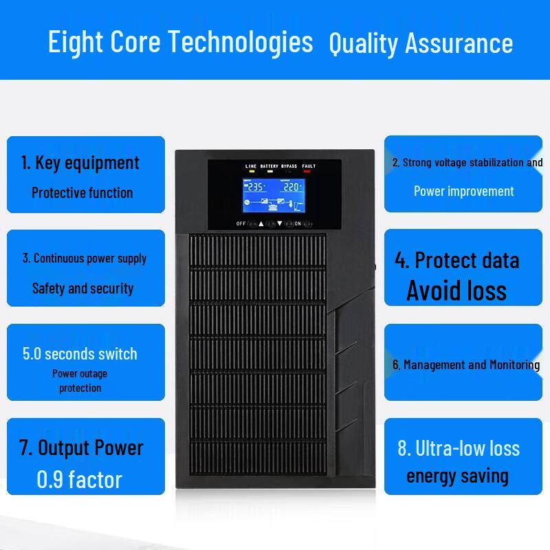 ShanShuo 1KVA/900W Online UPS for Servers CN plug (adapter included)