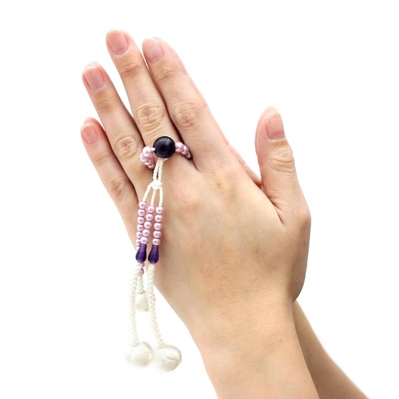 Сока Гаккай [набор четок] Мала бусины (жемчужно-фиолетовый) 8 дюймов) Книга сутры (ПК малый) Четки (чиримен) Ханакомон желтый) Новый участник присутствует