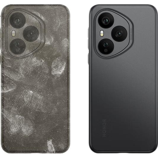 GURRS Honor 400 Pro Phone Case, Full-Coverage Ultra-Thin Matte Semi-Transparent Anti-Drop Soft Silicone Protective Shell, Deep Space Black