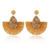 New Fashion Colorful Charm Fringe Drop Crystal Glitter Sequins  Dangle Teardrop Tassel Earrings