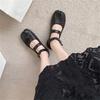 Fashion Designer Mary Jane Split Toe Flats Shoes Buckle Strap Women Comfort Bottom Ballerina Shoe Soft Leather Solid Outdoor Sandals