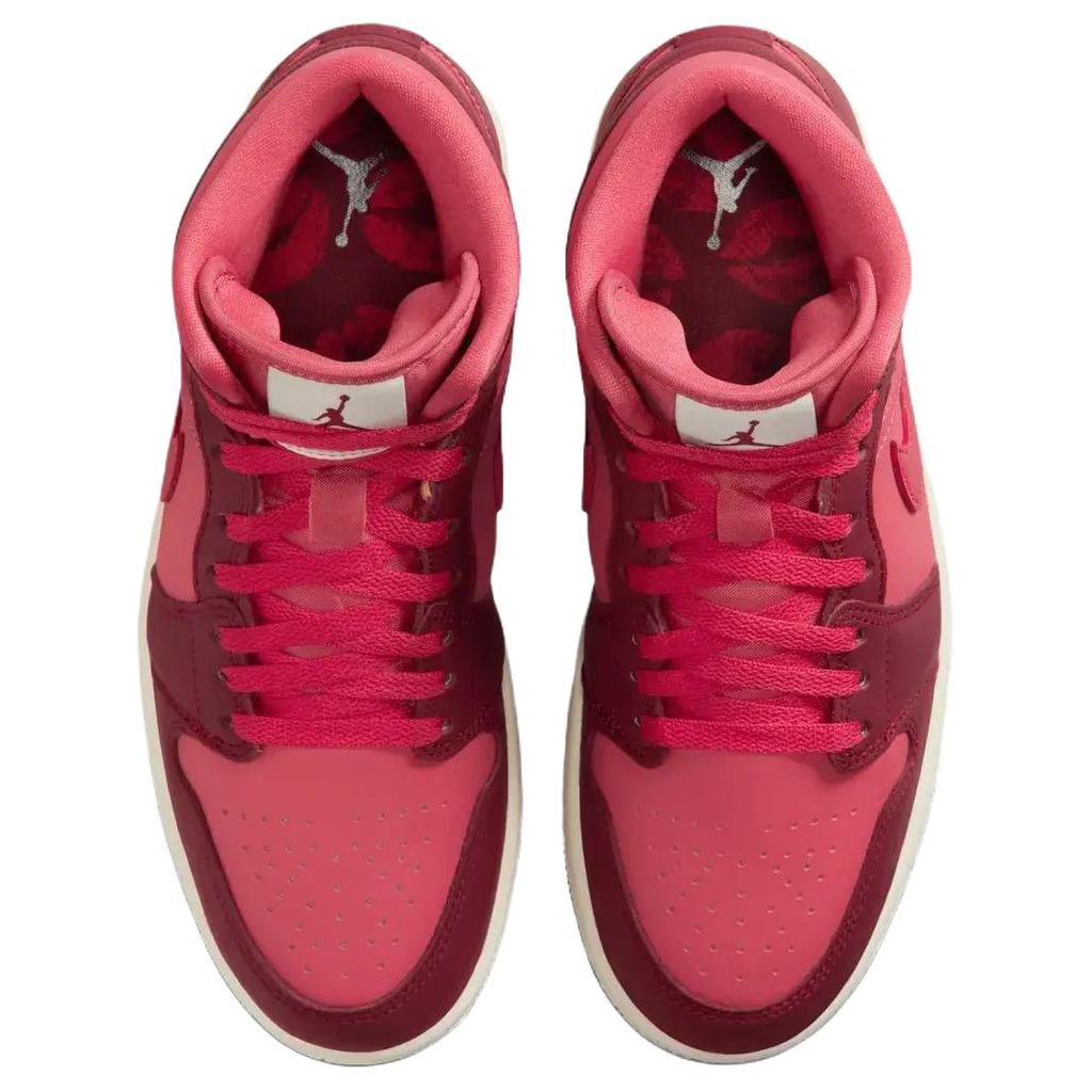 Jordan Air Jordan 1 Mid top Vintage Basketball Shoes Women's Red IB7018-600