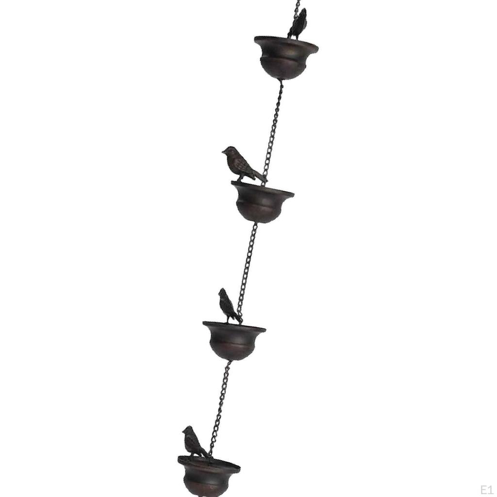 Bird Rain Chains for Gutters Pouring Cups Display Bath Rainwater Catcher Chain Replacement