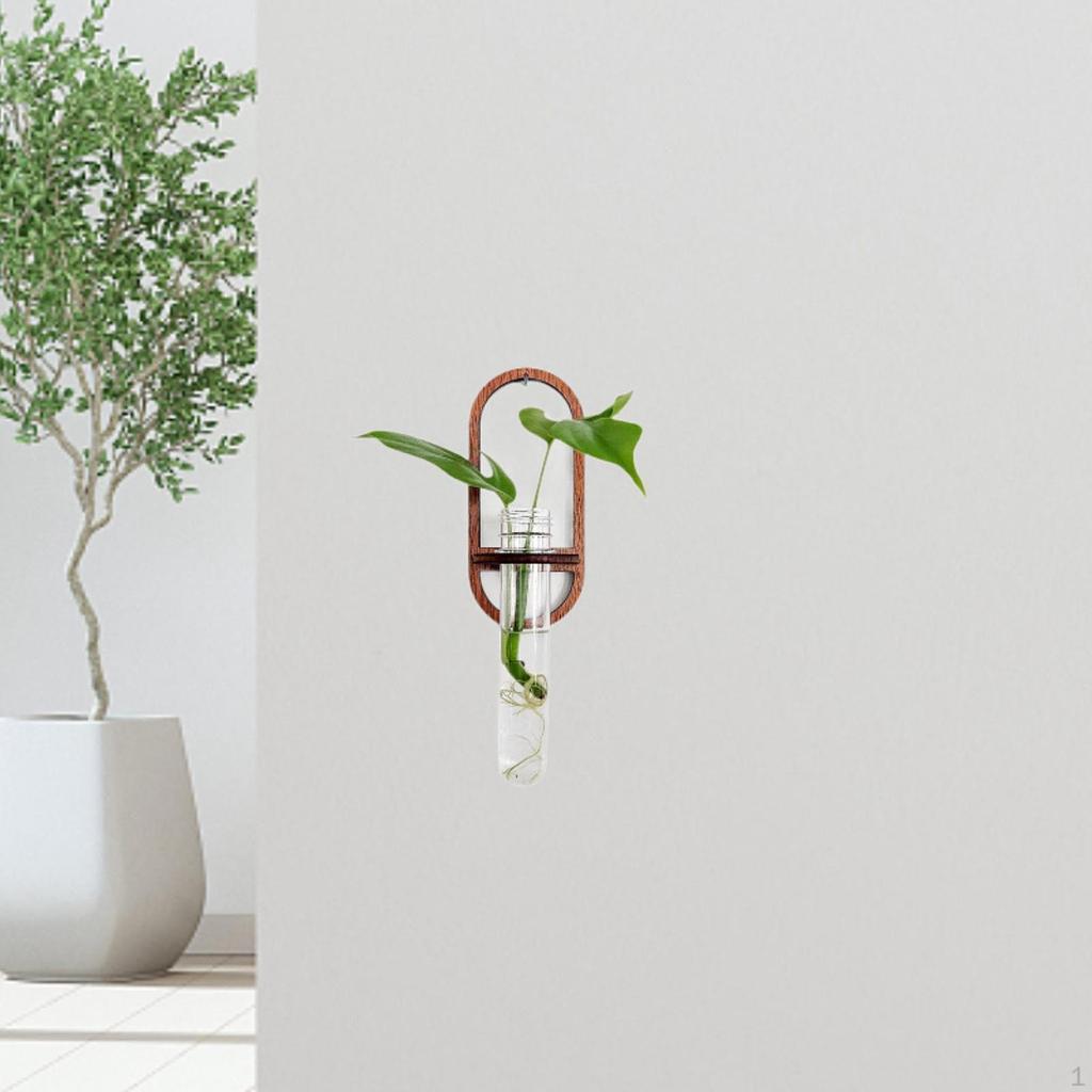 Ваза, настенное крепление, деревянная полка, простая установка, держатель для черенков, контейнер для растений, пробирка,