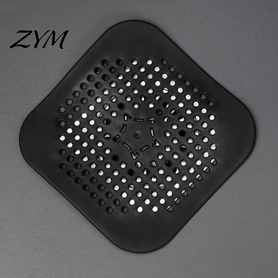 Odor Proof Drain Insert 2PCS Square Cover for Shower Floor, TPR Hair Catcher Silicone Floor Stopper, Detachable Deodorizer Pad Bathroom Kitchen