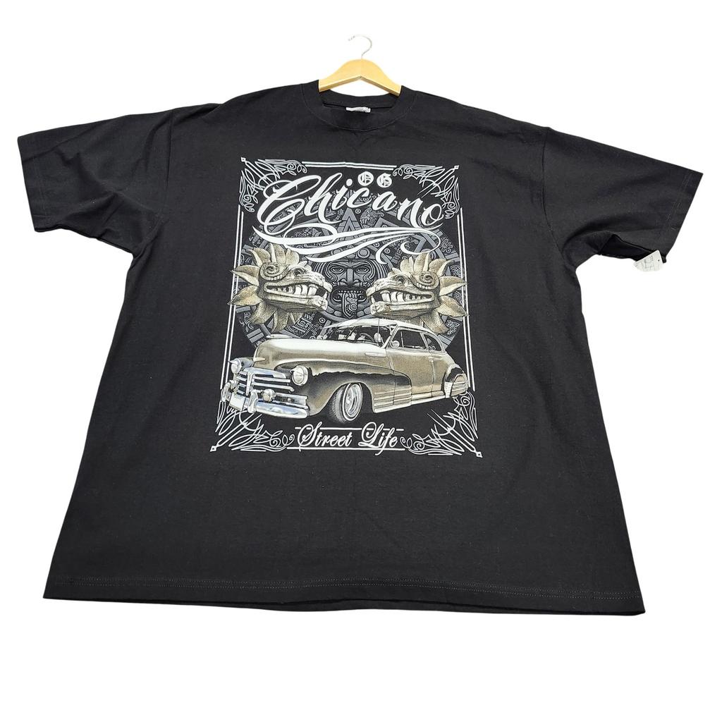 Shaka Wear Shirt Mens 3XL Black Chicano Street Life Lowrider Car Graphic Tee Unisex T-Shirt
