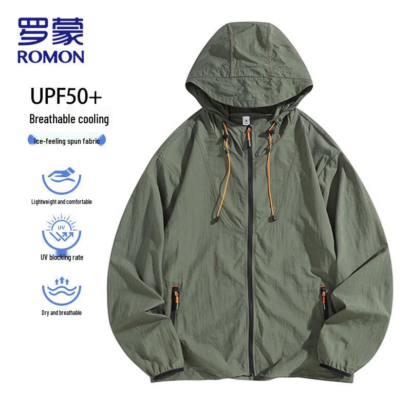 ROMON Мужская куртка из ледяного шелка с защитой от солнца UPF50+