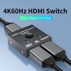 4K HDMI-совместимый переключатель 2 порта Двунаправленный 1x2 / 2x1 HDMI-совместимый переключатель-разветвитель Поддерживает Ultra HD 4K 1080P 3D HDR