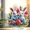 Easter Colorful Bunny Egg 2D Flat Acrylic Living Room Desktop Decoration Gift Ornaments