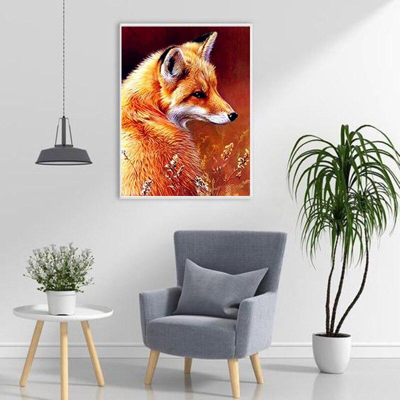 DIY 5D алмазная живопись лиса Алмазная художественная вышивка Animlas вышивка крестиком полная круглая Алмазная мозаика из смолы домашний декор подарок