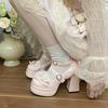 Fashion New Spring and Autumn 2025 Fashionable High-heeled Shoes for Women with Thick Heels and Bows, Versatile Mary Jane Single Shoes