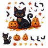 Static Cling Black Cat Window Sticker Removable Window Cling Sticker  Halloween Decor