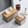 Tissue Clear Box Napkin Household Transparent Rectangular Transparent Table Tissue Wooden Modern Desktop Creative Box  Holder