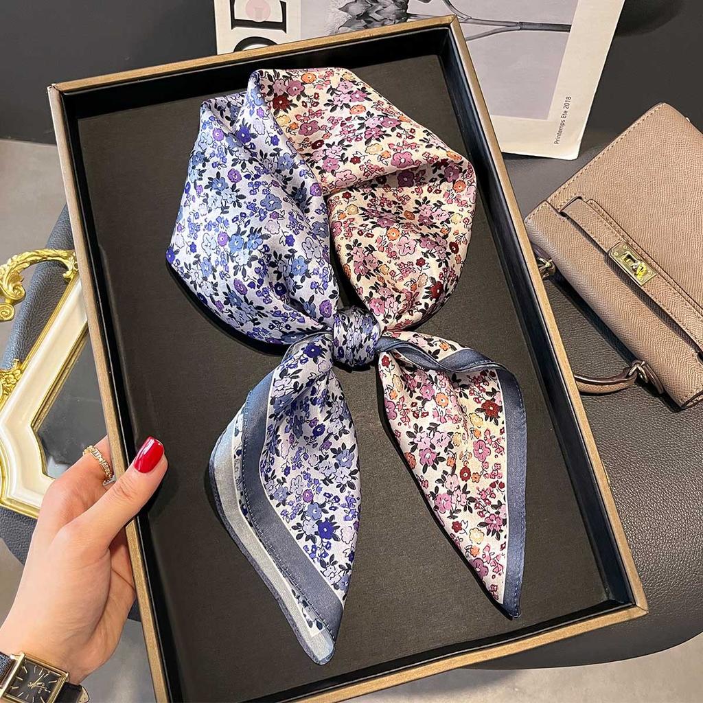 Luxury  Women Mulberry Silk Scarf Fashion Pattern Design Square Scarves Bandanna Wraps Decoration Hairband