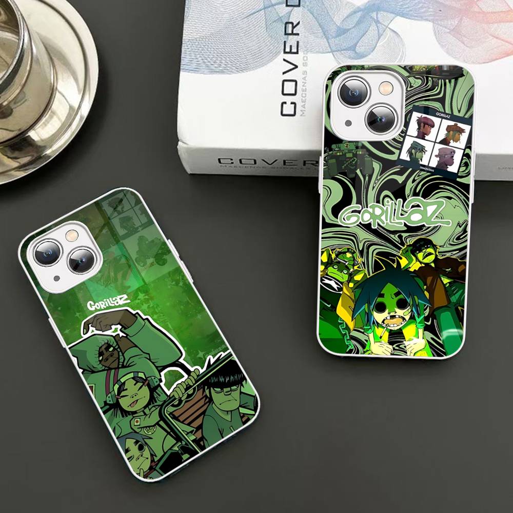 Art Pop Band G-gorillazS Music Tempered Glass For Iphone 14 13 12 11 Pro Mini XS MAX 14Plus X XS XR Cover