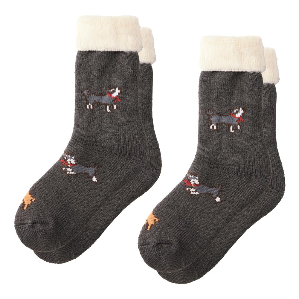 Gunze Ultra Heat Warm Socks Wool Cold Weather Protection Women's UCHI-COLLE (2-Pair Set), Blend, Brushed, Mid-Length,