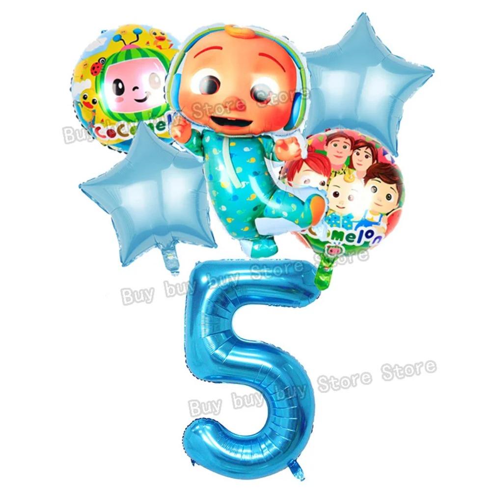 Cocomelons Baby Boys Girls Party Decoration Number Balloons Set 0-9 Cartoon Baby Showers Ornament Birthday Balloon Photo Props