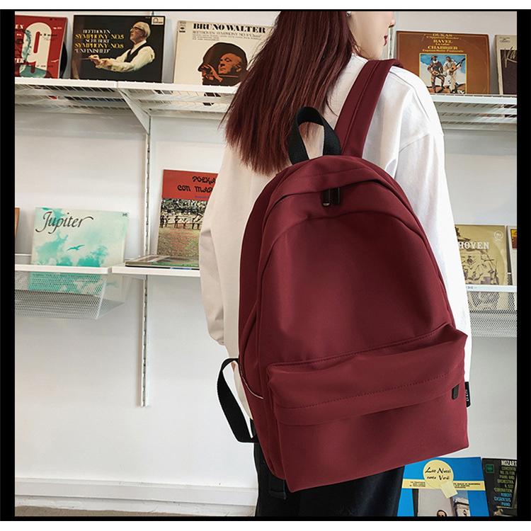 2022 Backpack Female Large Capacity Solid Color College Student Laptop Backpack School Bag