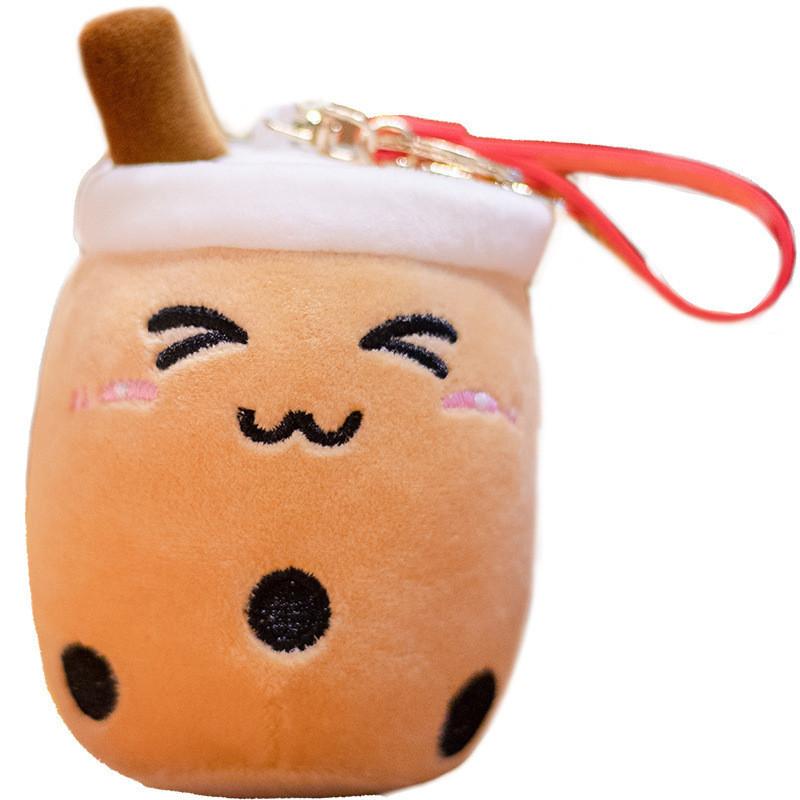 Tea Milk Cup Plush Keychain Cute Bag Pendant Cartoon Doll Kids Gift Birthday