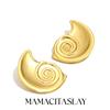 MamacitaSlay Серьги-гвоздики Спираль из нержавеющей стали 316L Покрытие 18K золотом Водонепроницаемые украшения для женщин Серьги в морском стиле