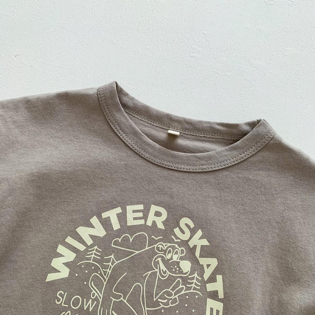 Детская повседневная футболка для мальчиков с милым принтом из мультфильма, хлопковая футболка, летний пуловер для девочек, топы, универсальная нижняя рубашка