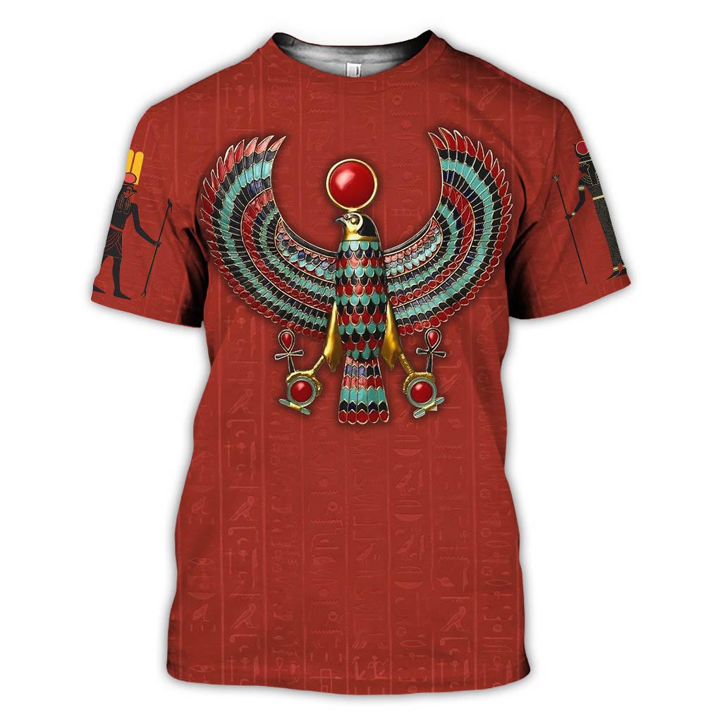 Summer Mens T-shirt Egyptian Pharaoh 3D Printed Short Sleeved Retro Style T Shirt Quick Drying Men's Round Neck Loose Tops
