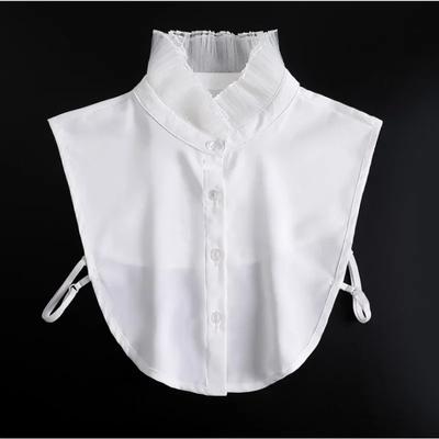 Women Fake Collars Lotus Leaf Fungus Edge Decorative Stand Detachable Collar White Lace Shawl Sweater Collar