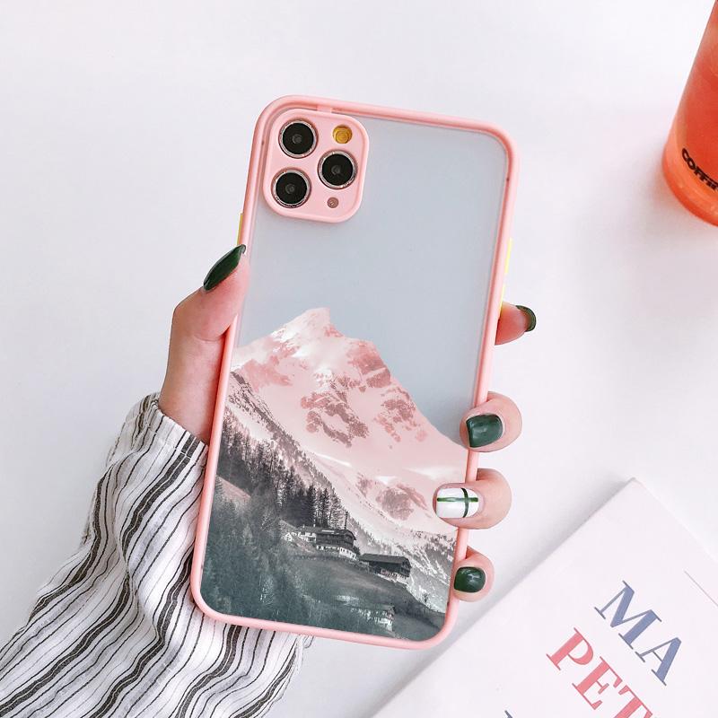 Эстетичный чехол для телефона с рисунком снежной горы для iPhone 7 8 Plus SE2 X XR XS MAX 15 14 12 13 mini 11 Pro Max Ударопрочный чехол