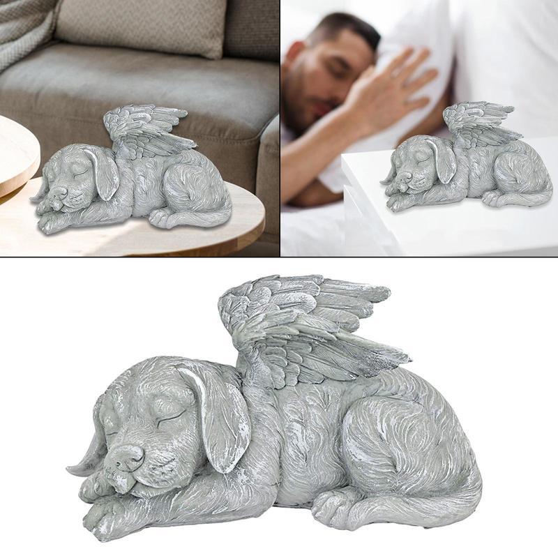 Ангел Статуя Домашнего Животного Собака Кошка Декоративная Статуэтка Ремесло Открытый Сад Декор Pet Надгробия