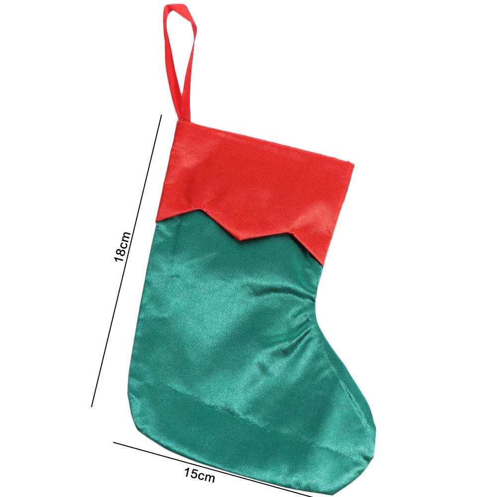 Simple Christmas Socks Red & Green Christmas Stockings Navidad Candy Gift Bags Festive Xmas Tree
