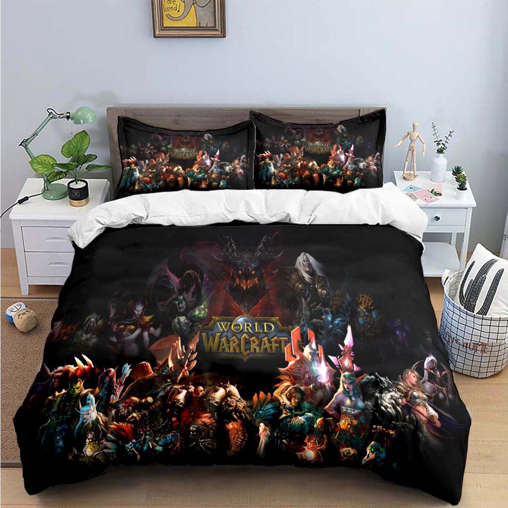 Горячая Мода 3D Игра W-Warcraft Печать Комплекты Постельного Белья Набор Постельных Принадлежностей Пододеяльник Комплект Покрывала Постельное Белье Роскошный Подарок