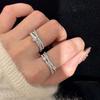 Трехслойное кольцо с микроотверстиями в виде перекрещенных квадратов, парное кольцо для пары, кольцо на указательный палец, модные холодные украшения для женщин