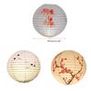 Chinese Oriental Style Light Red White Plum Blossom Round Paper Lantern Lamp Ready To Hang Fine Workmanship Easy Use