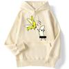 Street Ladies Hoodies Let's Take Off Our Banana Peel Funny Printing Clothing Comfortable Warm Sweatshirts Female Cute Streetwear