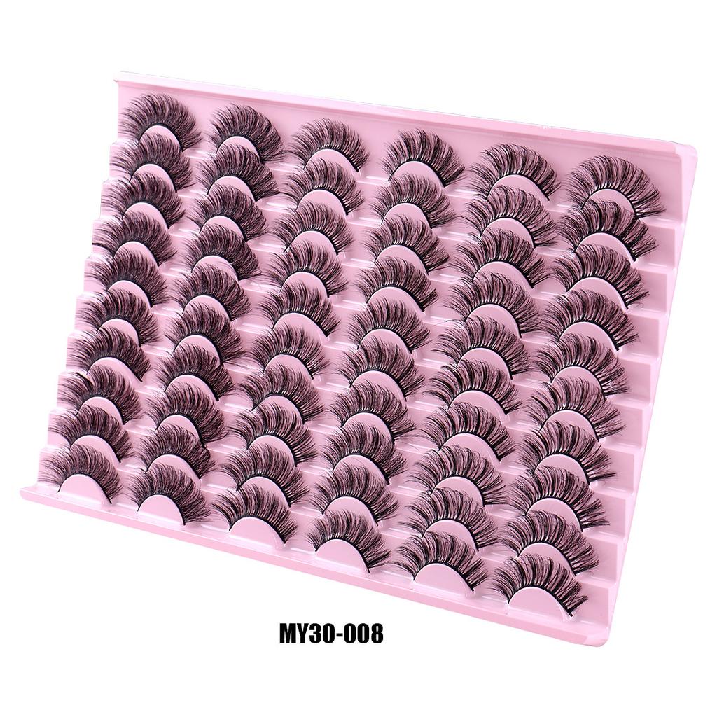 New Product Dd Chemical Fiber Russian Volume False Eyelashes 30 Pairs Thick Natural Grafted Eyelashes