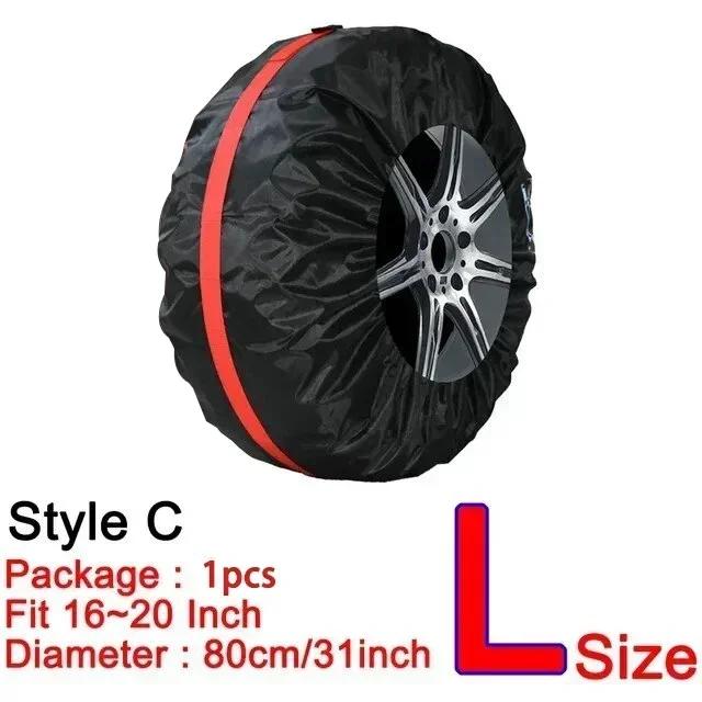 AD Universal 4Pcs Spare Tire Cover Case Polyester Car Tyre Storage Bags Automobile Tyre Accessories Auto Vehicle Wheel Protector