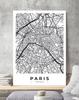 Плакат карта Париж план города