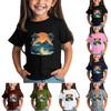 Children's Fashion Daily Printed Round Neck Short Sleeved Casual T-shirt Top