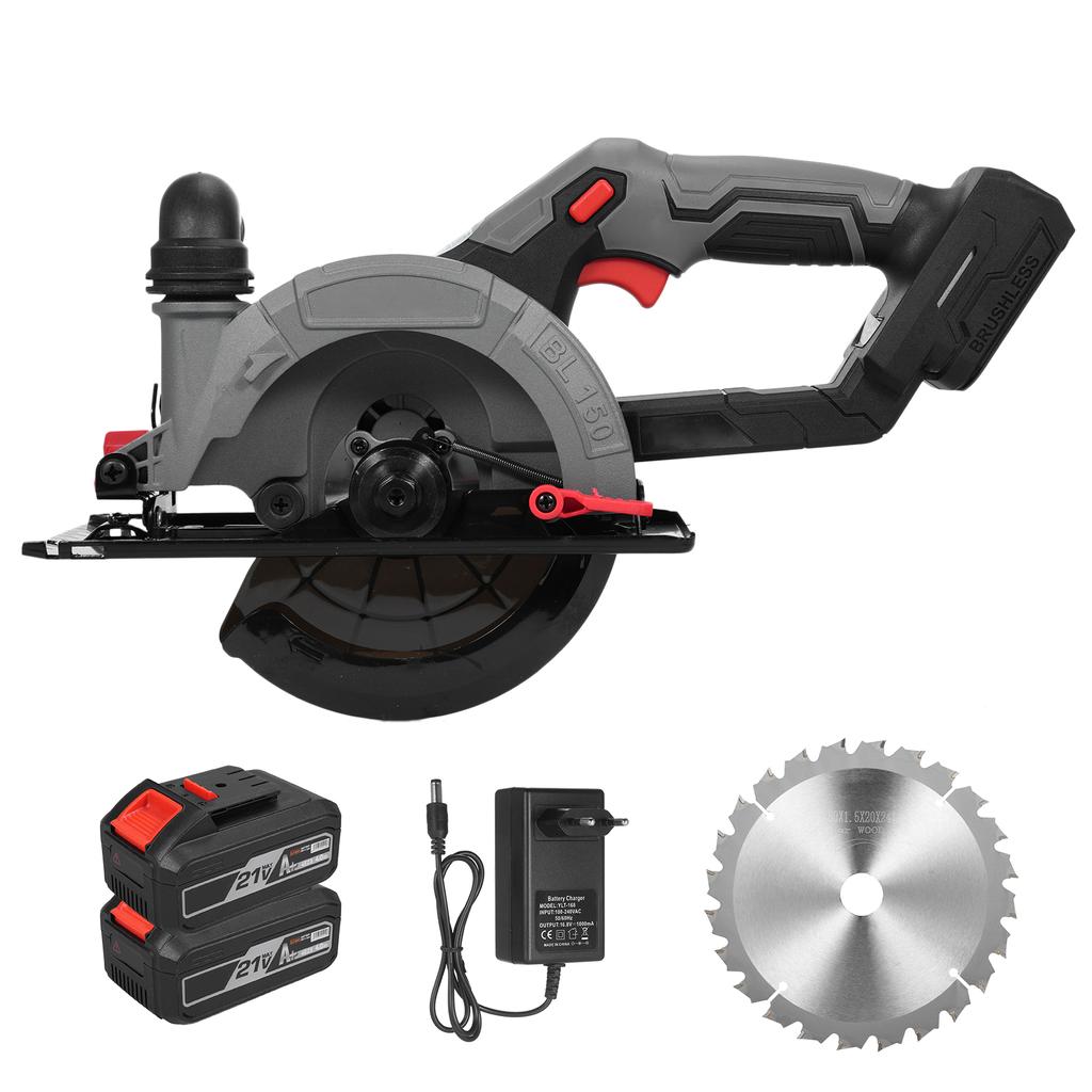 6-дюймовая электрическая циркулярная пила, 21 В, 6800 об/мин, бесщеточный двигатель, компактная циркулярная пила, плиткорез с пилой 24 зуб.