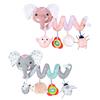 Baby Car Seat Toys Infant Spiral Activity Plush Toys Crib Stroller Hanging Toy with Music Box BB Squeaker & Rattles Cute Elephant