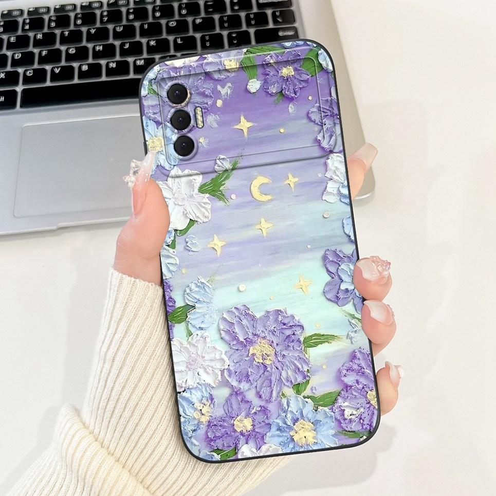 Phone Shell For Tecno Spark 8P Woman Fashion Flower Butterfly Coques For Tecno Spark 9T India Back Covers Soft Liquid Silicone