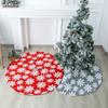Christmas Jacquard Snowflake Tree Skirt Plush Christmas Tree Bottom Apron Holiday Party Decorations