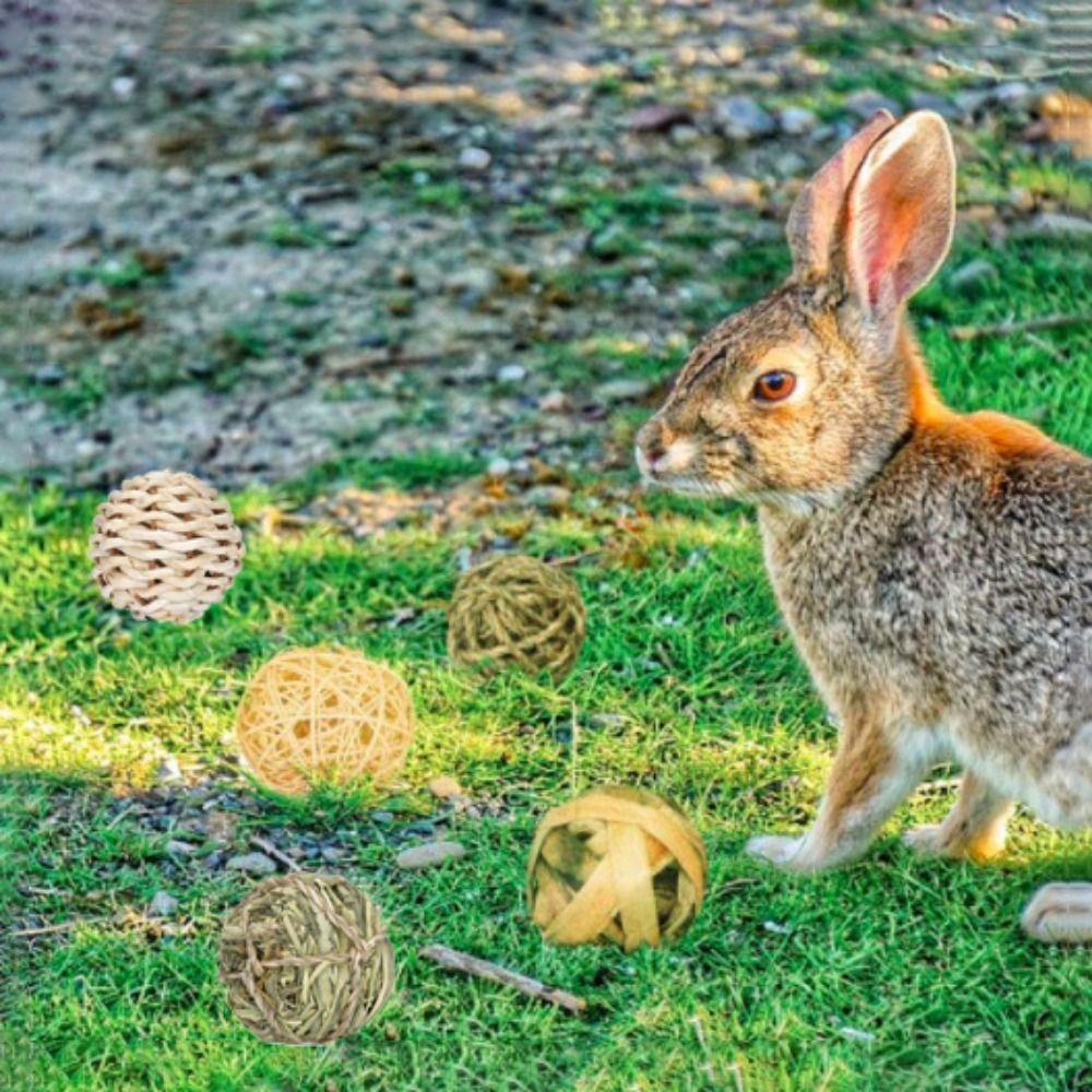 7 см жевательный плетеный мячик морская свинка кролик хомяк жевательная игрушка натуральный травяной мяч интерактивная игрушка для домашних животных