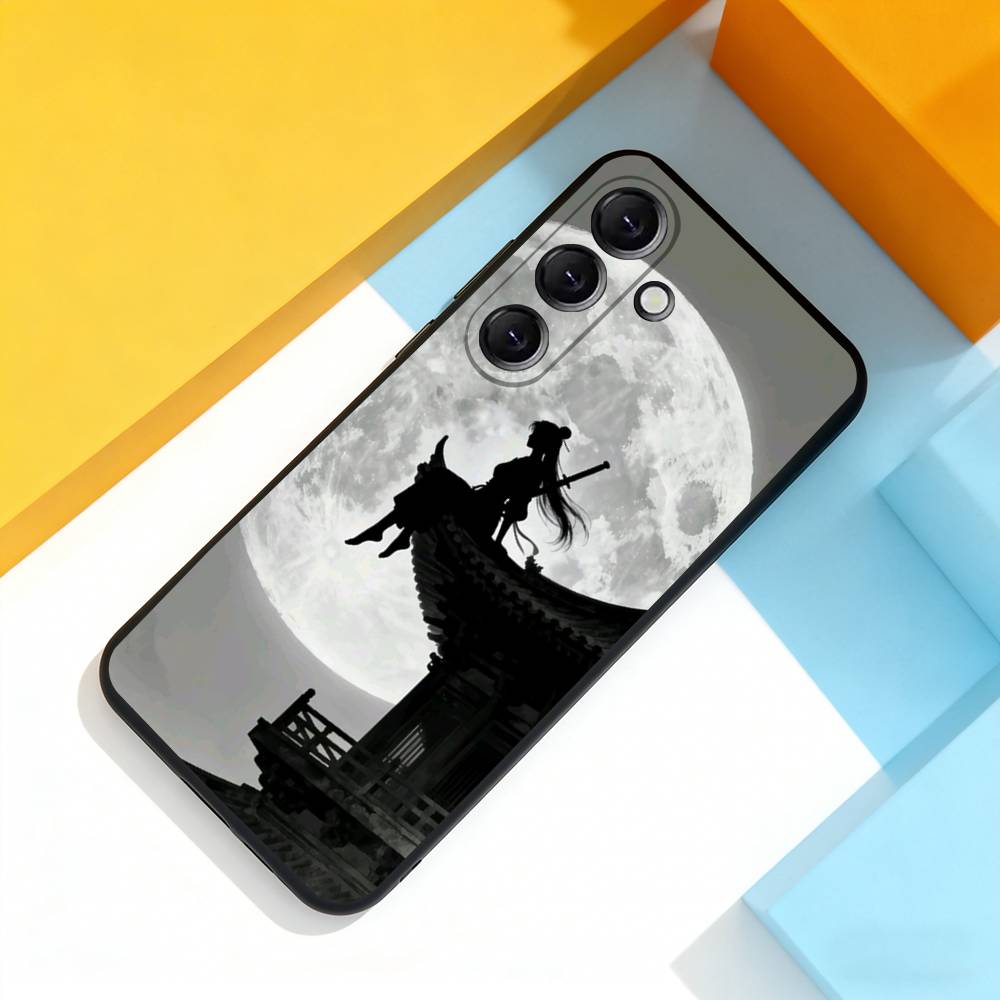 Samurai Warrior Geisha Cool Phone Case For Samsung Galaxy A 73,72,51,53,52,71,22,5G,Note,J7,8,9 Soft Precise Hole Black Cover